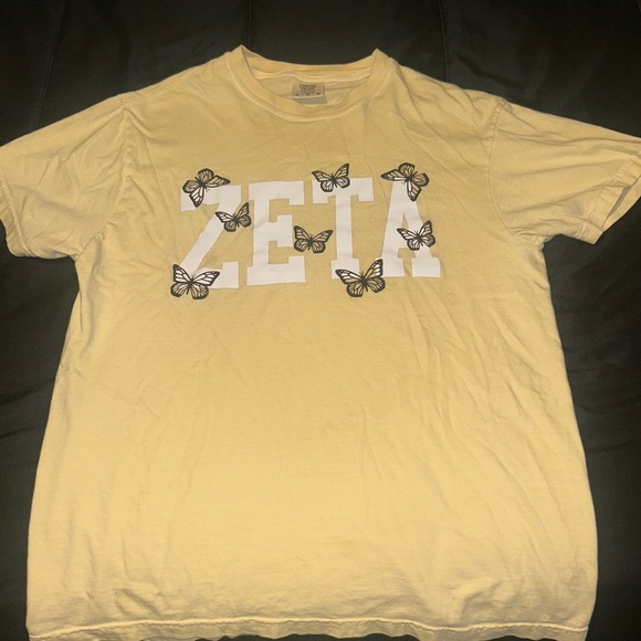 Yellow Butterfly Zeta Tau Alpha T-Shirt - Picture 1 of 5
